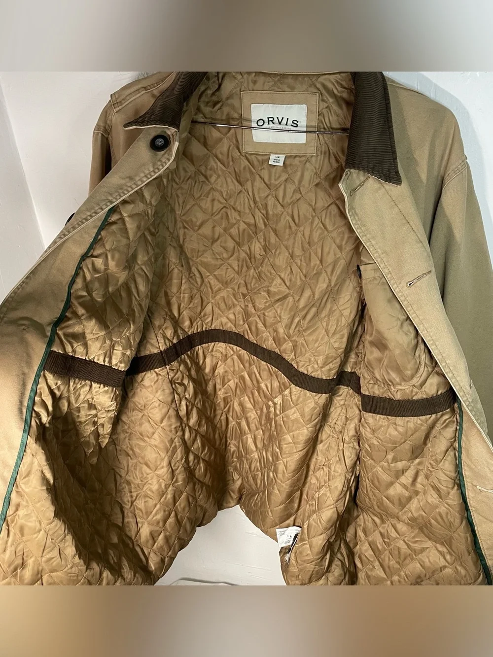 Orvis Classic Collection Canvas Barn Chore Jacket Tan- Size Large